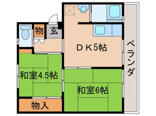 ビレッジハウス直方4号棟の物件間取画像